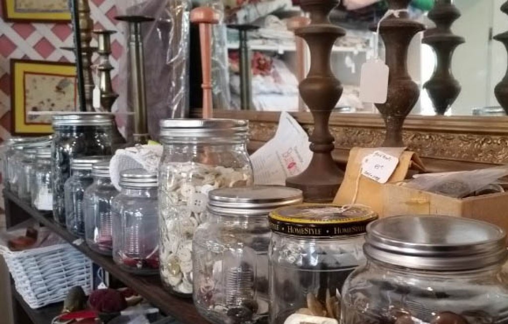 Antique glass jars.