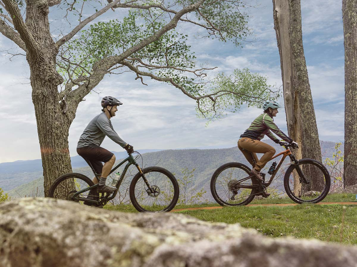 biking on kate's mountain in the greenbrier valley