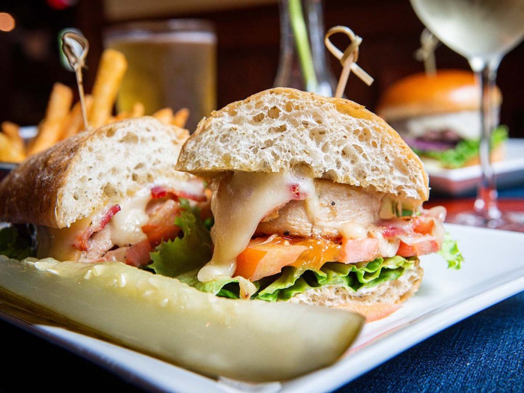 chicken sandwich at gustard's bistro in white sulphur springs.