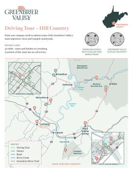 greenbrier valley hill country driving tour map