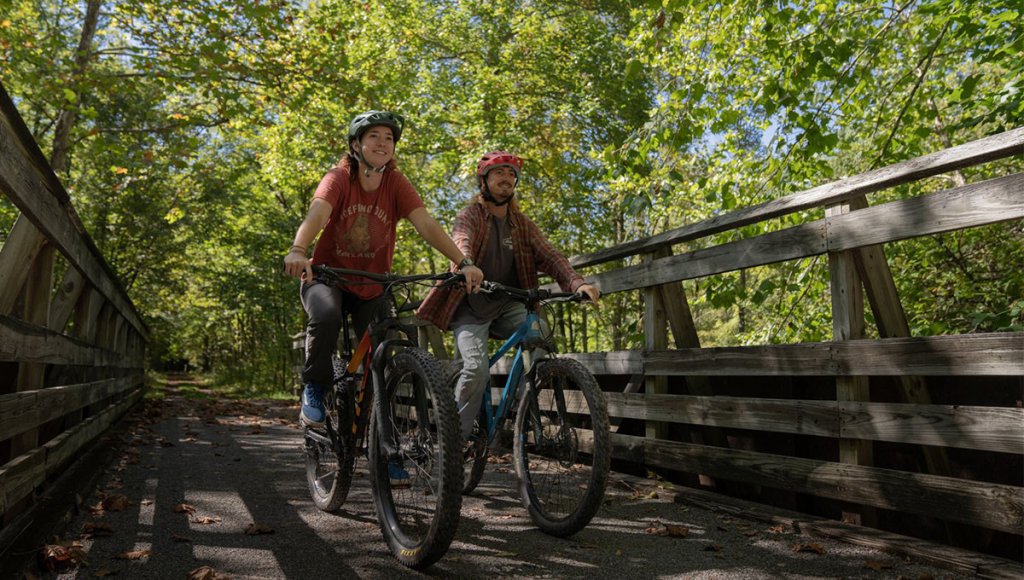 biking on the greenbrier river trail.