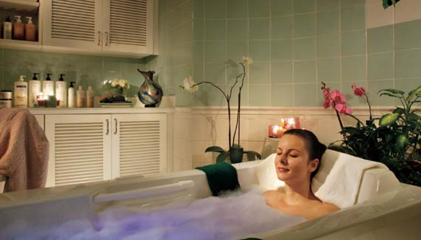 Person in a spa tub