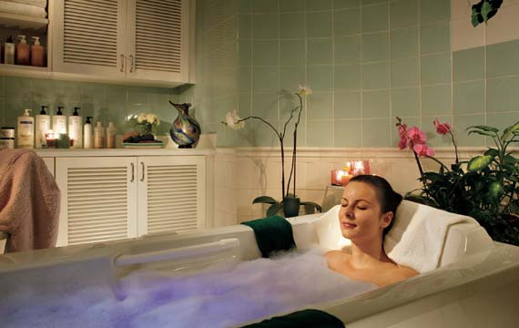 Person in a spa tub
