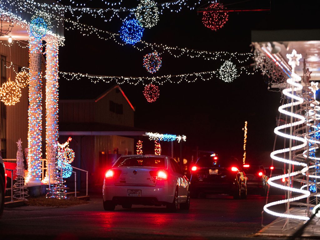 Drive through lights display.