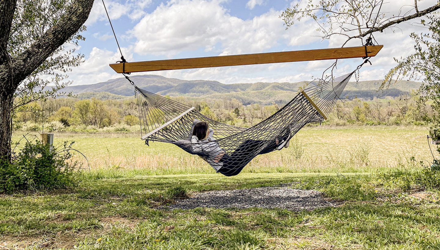 relaxing at wv glamping domes 1200x680