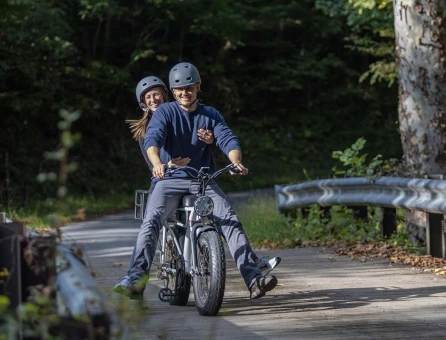 exploring by electric bike at wv glamping domes in greenbrier valley wv