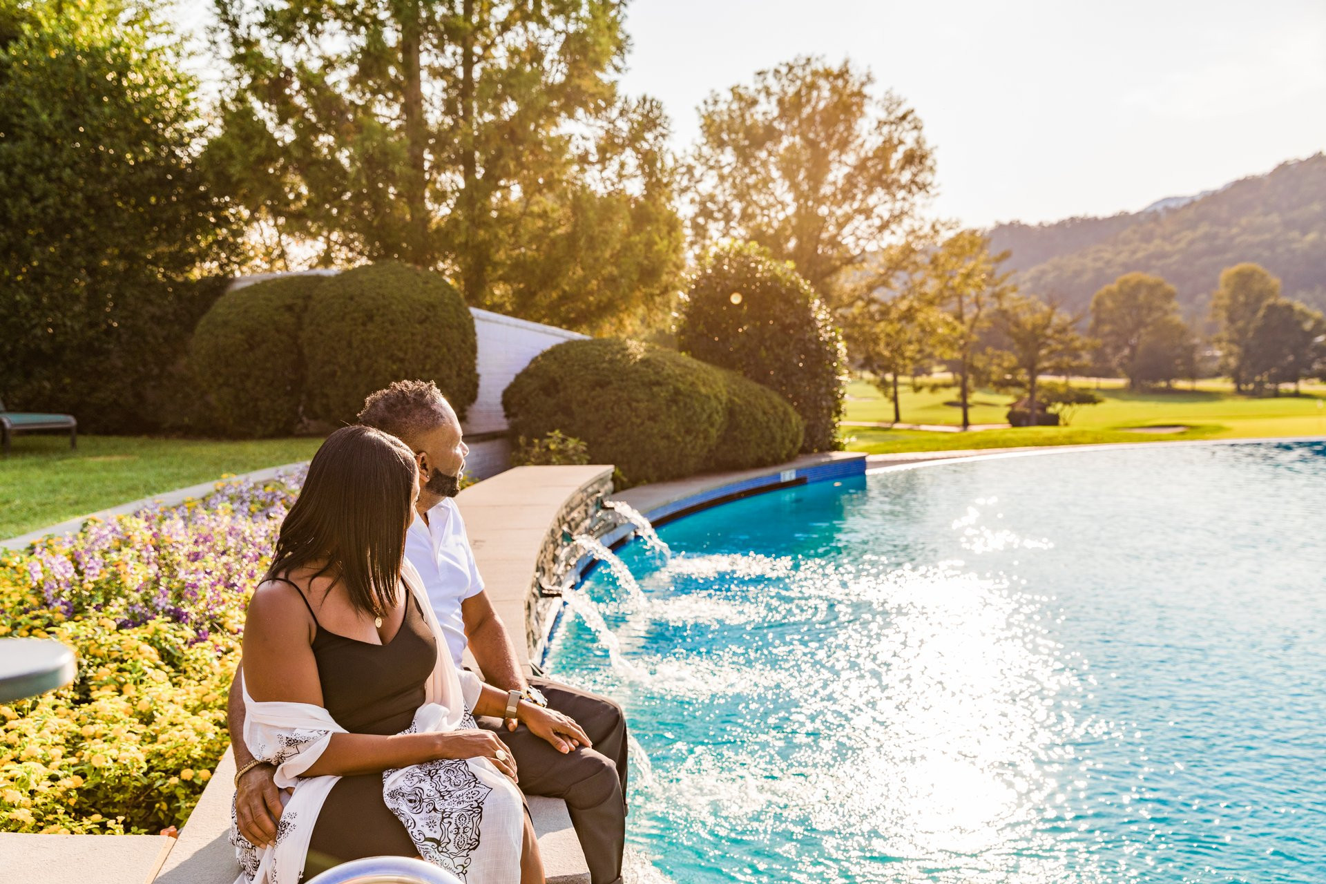 watching the sunset at the greenbrier infinity pool 1200x900