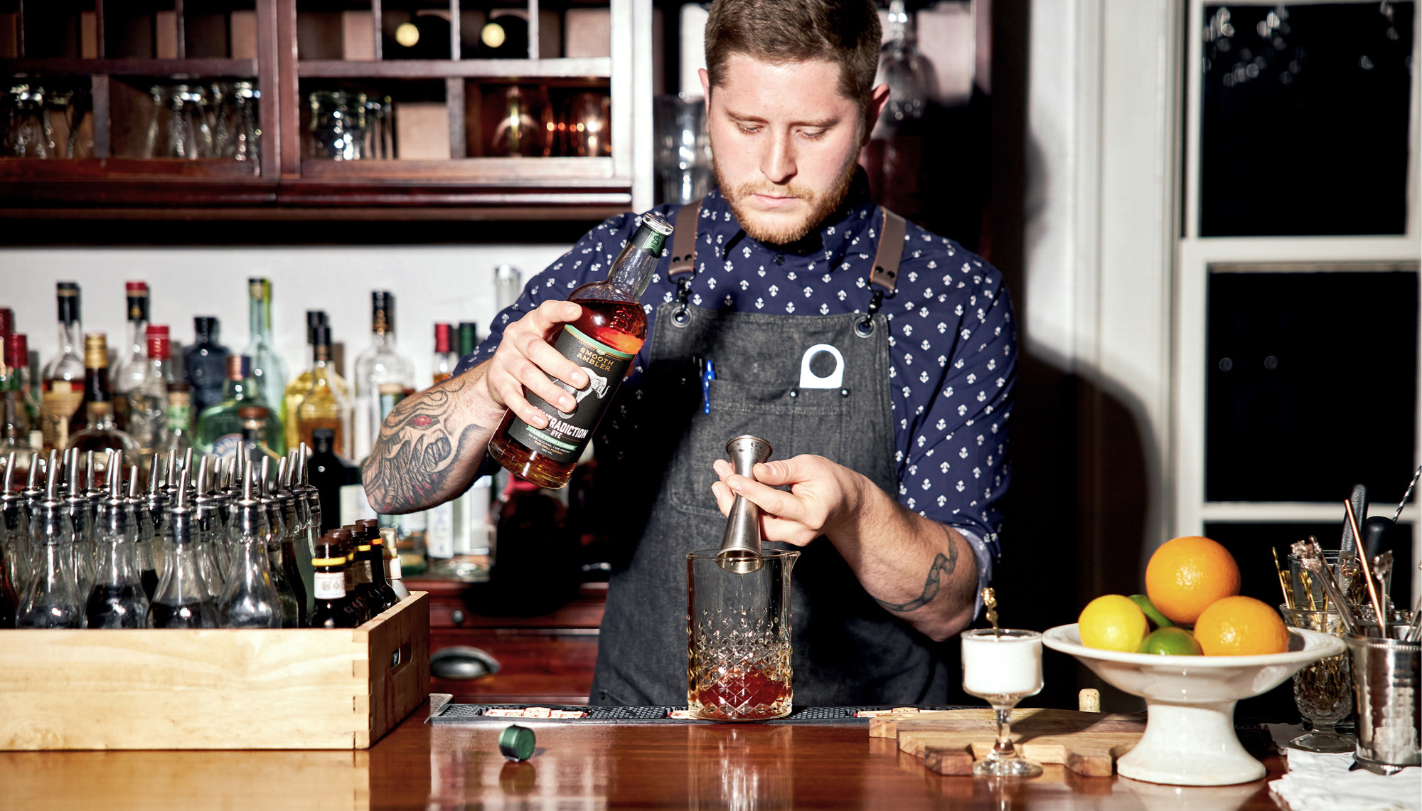 Bartender making a drink