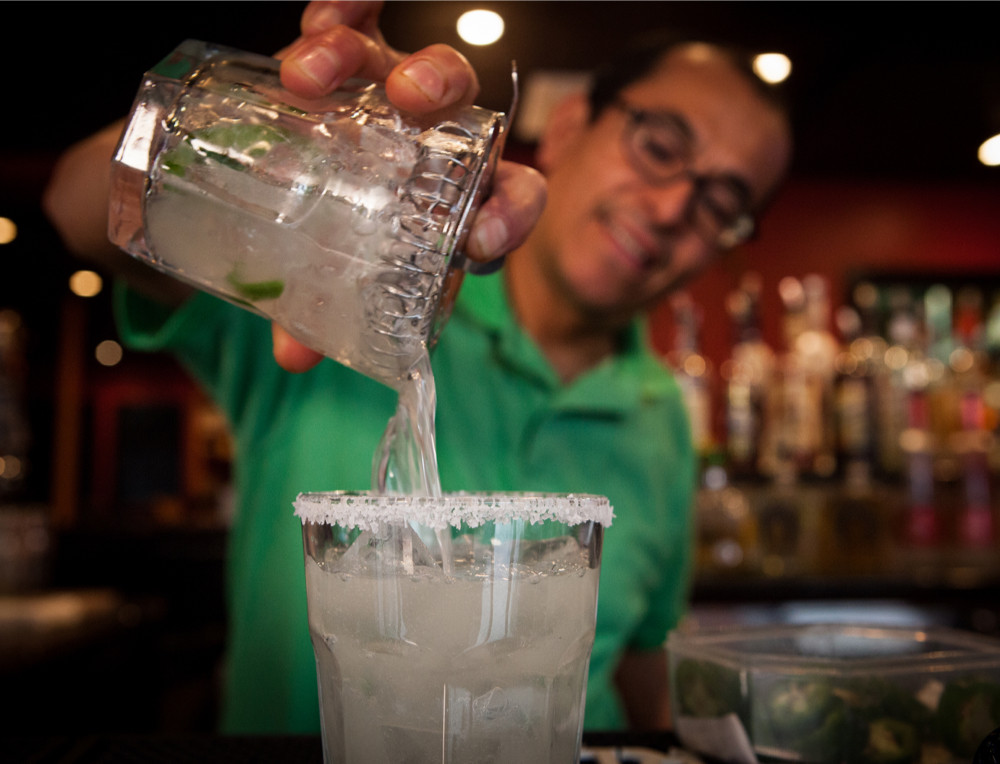 Bartender making a margarita