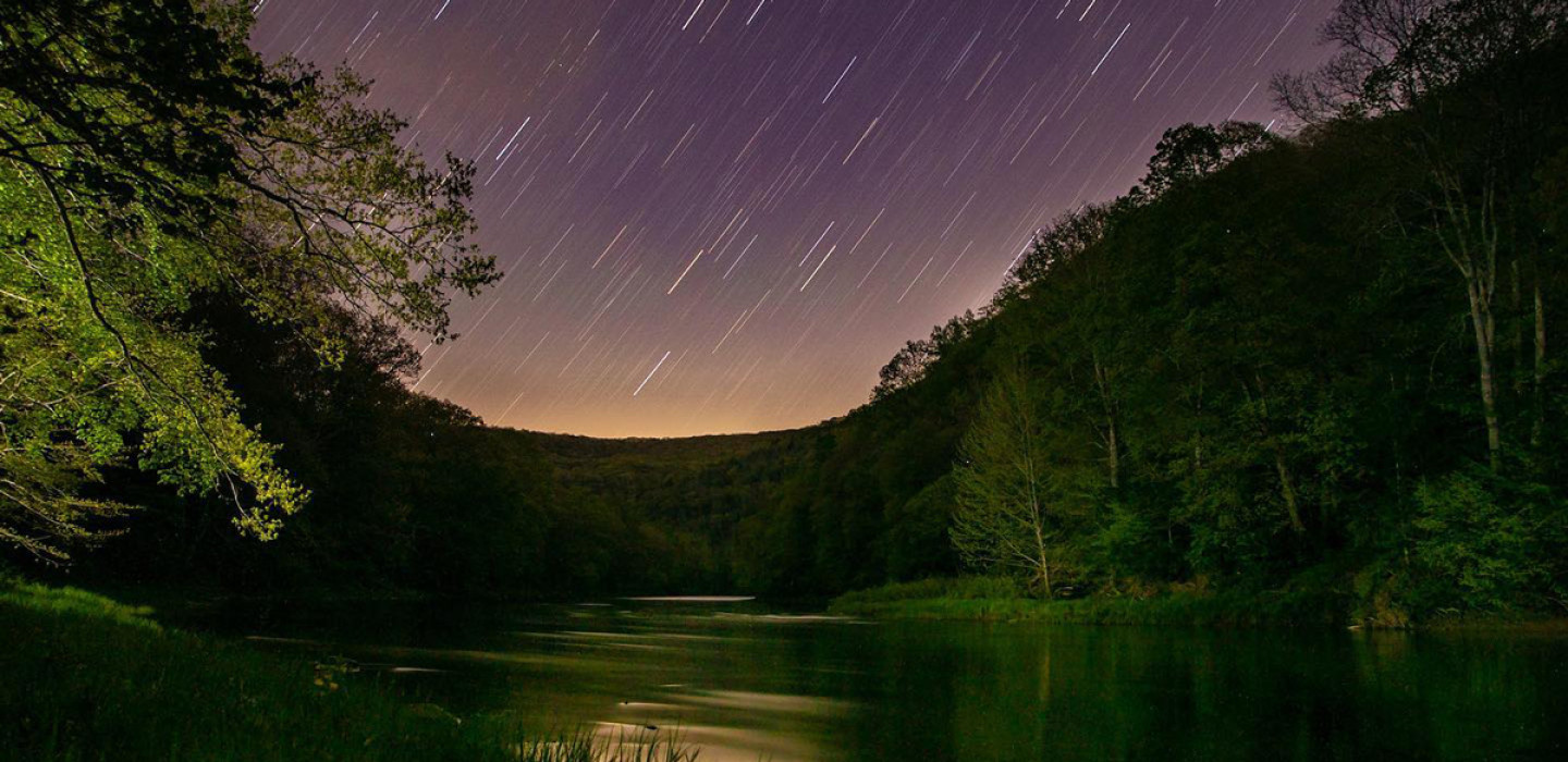 Greenbrier Valley lake at night